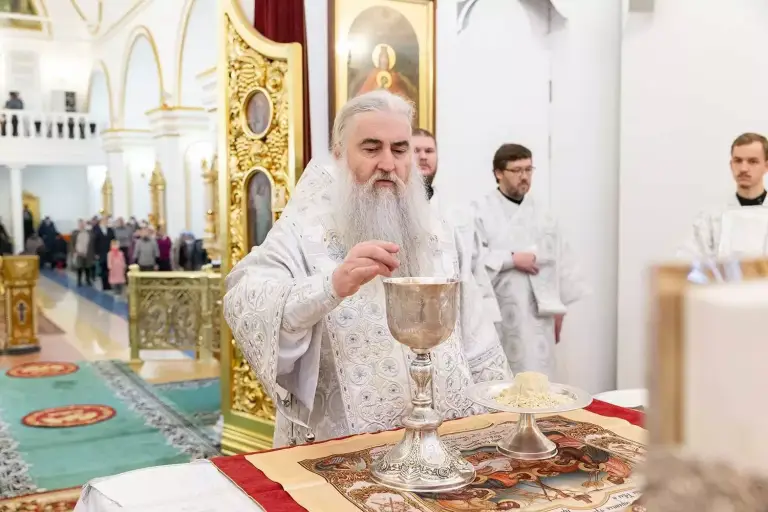 Божественная литургия в Спасо-Вознесенском кафедральном соборе Ульяновска