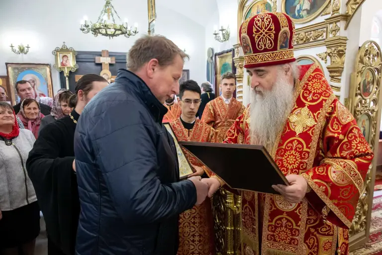 Божественная литургия в храме Вознесения Господня с. Старое Погорелово