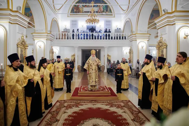 Всенощное бдение в Спасо-Вознесенском кафедральном соборе Ульяновска