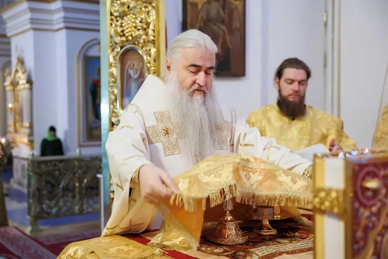 Божественная литургия в Спасо-Вознесенском кафедральном соборе Ульяновска