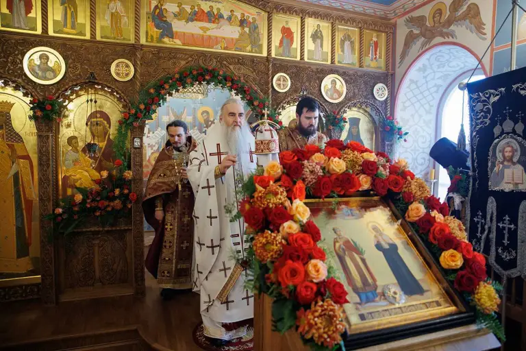 Божественная литургия в домовом храме во имя преподобномученицы Екатерины, инокини Симбирской, в Спасском женском монастыре Ульяновска