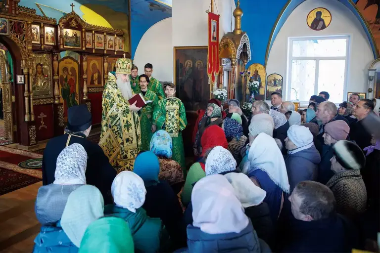 Божественная литургия в храме во имя преподобного Серафима Саровского р.п. Кузоватово