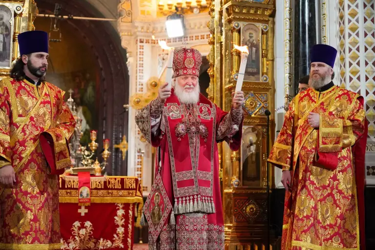 Слово Святейшего Патриарха Кирилла после ночного Пасхального богослужения в Храме Христа Спасителя