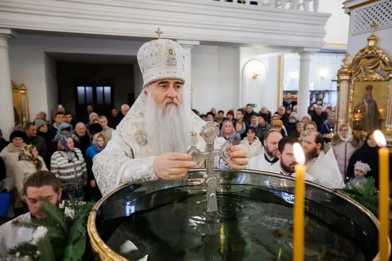 Божественная литургия и Великое освящение воды в Спасо-Вознесенском кафедральном соборе г. Ульяновска