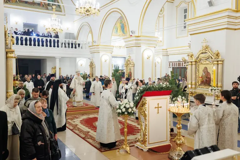 Всенощное бдение в Спасо-Вознесенском кафедральном соборе г. Ульяновска