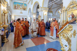 Божественная литургия в Спасо-Вознесенском кафедральном соборе г. Ульяновска