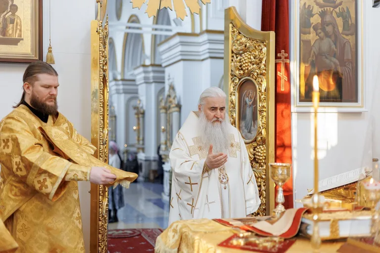 Божественная литургия в Спасо-Вознесенском кафедральном соборе г. Ульяновска